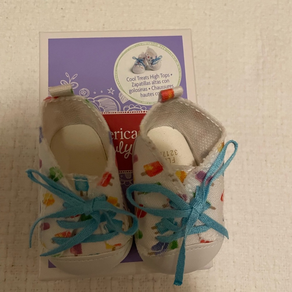 2 pair of American girl doll shoes. Cool treats popsicle and Crisscross sandals